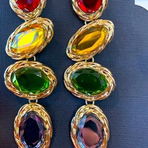 Multi colored chandelier earrings